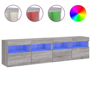 vidaXL Meubles TV muraux et lumières LED 2Pièces sonoma gris 80x30x40 cm