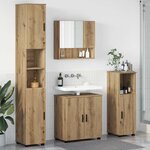 vidaXL Ensemble de mobilier de salle de bain 4 Pièces chêne artisanal