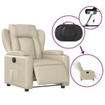 vidaXL Fauteuil inclinable électrique Crème Similicuir