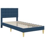 vidaXL Cadre de lit avec tête de lit Bleu 90 x 190 cm Tissu