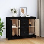 vidaXL Buffet Noir 100x35x74 cm Bois massif de pin