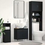 vidaXL Meuble Sous Lavabo Chêne noir 58 x 33 x 60 cm Bois d'ingénierie