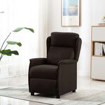 vidaXL fauteuil de massage en tissu marron foncé