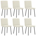 vidaXL Chaises à manger lot de 6 crème velours