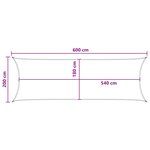 vidaXL Voile d'ombre 2 x 6 m HDPE Rectangulaire Bleu et Blanc