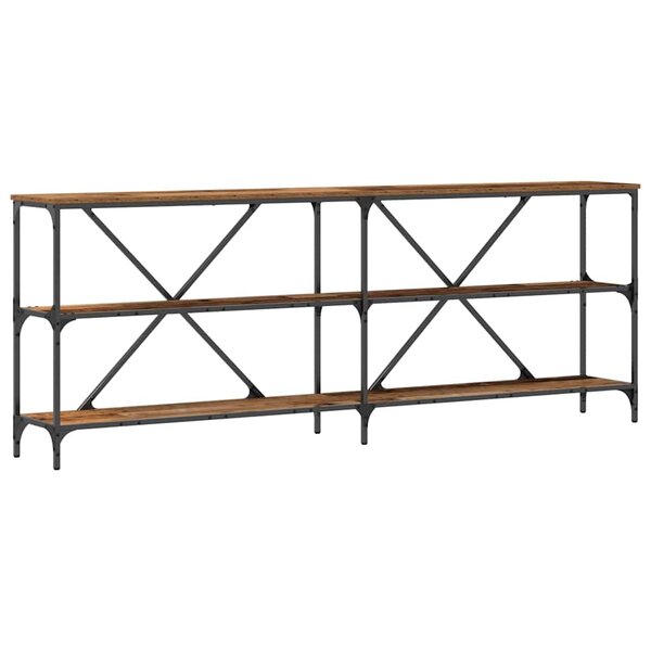 Table Console vidaXL Bois Ancien 200x30x75 cm Bois Aggloméré et Acier