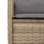vidaXL Canapé d'angle de jardin avec coussins beige résine tressée