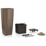Lechuza jardinière cubico alto 40 all-in-one taupe brillant 18234