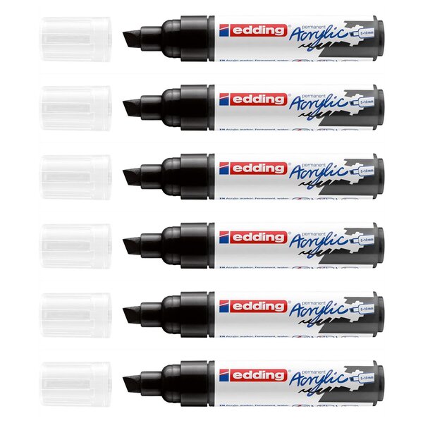 Marqueur Acrylique 5000 Noir Pointe Large 5-10 mm x 6 EDDING
