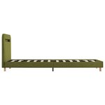 vidaXL Cadre de lit avec LED sans matelas vert tissu 90x200 cm