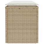 vidaXL Banc de jardin avec coussin beige 110x40x44 cm résine tressée