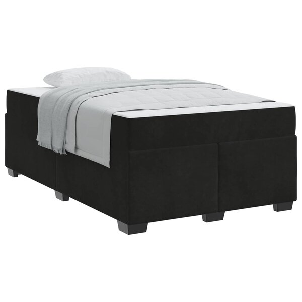 vidaXL Cadre de lit avec matelas Noir 120 x 190 cm tissu