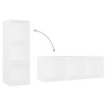 vidaXL Meubles TV 3 Pièces Blanc 107x35x37 cm Bois d'ingénierie