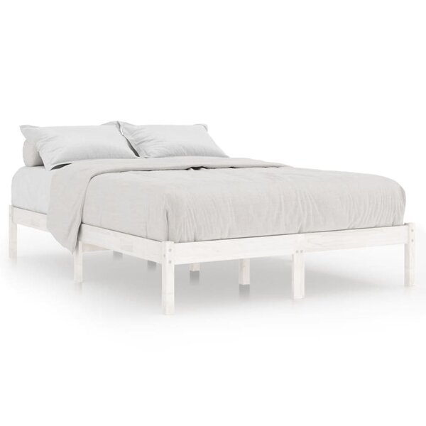 vidaXL Cadre de lit sans matelas blanc bois massif 120x200 cm