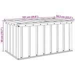 vidaXL Boîte de Rangement de Jardin Noir 101 x 56 5 x 50 cm Acier