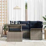 vidaXL Ensemble de canapé de jardin 5 Pièces Gris Poly Rattan