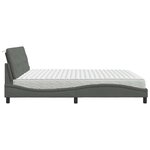 vidaXL Lit avec matelas gris foncé 200x200 cm tissu