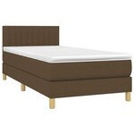 vidaXL Sommier à lattes de lit avec matelas Marron foncé 90x200 cm