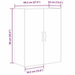 Armoire murale vidaXL Chêne noir 69 5x34x90 cm Bois reconstitué