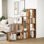 vidaXL Étagère séparatrice de pièce à 4 niveaux vieux bois