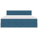vidaXL Lit de Rangement avec matelas Bleu foncé 180 x 200 cm Velours
