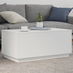 vidaXL Table basse avec lumières LED blanc 90x50x40 cm