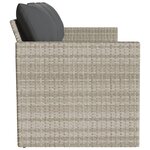 vidaXL Canapé de jardin et coussins 3 places gris clair résine tressée