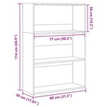 vidaXL Bibliothèque chêne fumé 80x30x114 cm bois d'ingénierie