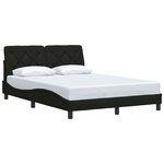 vidaXL Cadre de lit sans matelas noir 140x190 cm tissu