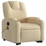 vidaXL Fauteuil inclinable de massage Crème Tissu