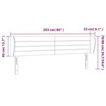 vidaXL Tête de lit avec oreilles Gris foncé 203x23x78/88 cm Velours
