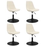 vidaXL Chaises à manger pivotantes lot de 4 Crème Velours