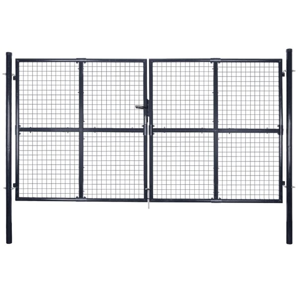 vidaXL Portail en maille Acier galvanisé 289x150 cm Gris