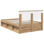 vidaXL Cadre de lit Chêne artisan 120 x 200 cm Bois d'ingénierie