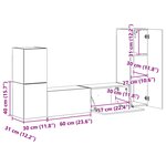 vidaXL Ensemble meuble TV 4 Pièces Gris béton Bois d'ingénierie