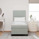 Lit Box Spring vidaXL avec Matelas Gris clair 80x200 cm Velours