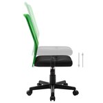 vidaXL Chaise de bureau Noir et vert 44x52x100 cm Tissu en maille