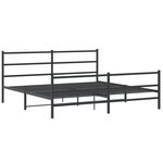 vidaXL Cadre de lit métal avec tête de lit/pied de lit noir 193x203 cm
