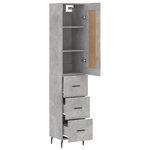 vidaXL Buffet haut Gris béton 34 5x34x180 cm Bois d'ingénierie