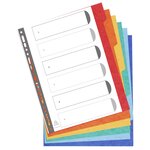 Intercalaires carte lustrée 400g 6 positions - A4 maxi Couleurs assorties x 25 EXACOMPTA