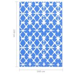 vidaXL Tapis d'extérieur Bleu et blanc 160x230 cm PP