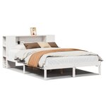 vidaXL Lit bibliothèque sans matelas blanc 120x190 cm bois pin massif
