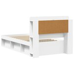 vidaXL Cadre de lit avec rangement Blanc 75 x 190 cm Bois d'ingénierie