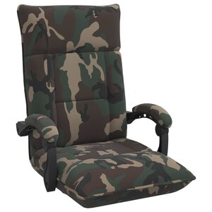 vidaXL Fauteuil de sol ajustable Vert armée Tissu
