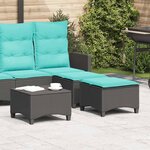 vidaXL Tabourets jardin coussins 2 Pièces noir 55x55x36 cm résine tressée