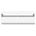 vidaXL Meuble TV avec lumières LED Blanc 100x35x40 cm