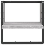 vidaXL Étagère murale avec barre sonoma gris 30x25x30 cm