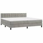 vidaXL Sommier à lattes de lit matelas et LED Gris clair 200x200 cm