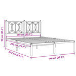 vidaXL Cadre de lit métal sans matelas et tête de lit blanc 140x200 cm