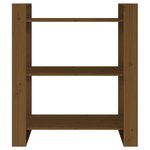 vidaXL Bibliothèque/Cloison Marron miel 80x35x91 cm Bois massif